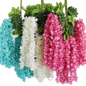 QSLHC919, venta al por mayor, 110cm, 3 ramas, flor de seda Artificial, Celling Wisteria para decoración de interiores - Product Image 1