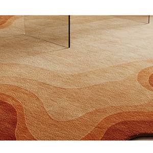 Alfombra de Forma Irregular Hecha a Mano |   Alfombra Retro para Sala de Estar con Diseño de Amoeba en Degradado de Atardecer, Decoración para el Hogar, Precio de Fábrica - Product Image 2