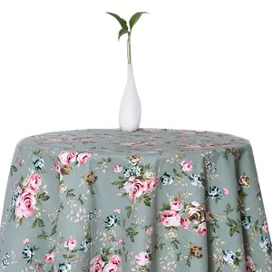Nappe de coton polyester de fête de type pastorale imprimée pour les couvertures de table rectangulaires d'événements