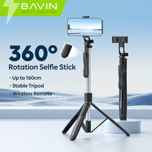 BAVIN fábrica al por mayor de alta calidad <span class=keywords><strong>AP15</strong></span> 160cm ajustable inalámbrico remoto Selfie soporte trípode Selfie Stick - Product Image 1
