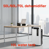 Déshumidificateur réfrigérant pour piscine de 70 L avec une capacité de 127 pintes/24h et un réservoir d'eau de 10 L, humidistat réglable