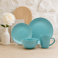 Ensemble de vaisselle en céramique 16 pièces, ensemble de porcelaine blanche pour la cuisine et la maison