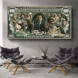 Decoración del hogar, grafiti del lobo de la pared, dinero de la calle, pintura Pop de 100 dólares, póster, imagen de dinero, lienzo artístico para pared - Product Image 5