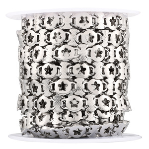 Cadena de Eslabones con Estrella Hueca de Acero Inoxidable, Nueva Moda |   Cadena Gruesa y Resistente para Hacer Collares, Gargantillas y Pulseras, para Joyería Moderna - Product Image 5