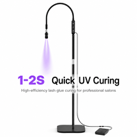 Lampe UV professionnelle pour cils, sur pied, 1-5W, lumière de polymérisation réglable, tête remplaçable, outil de beauté en silicone ajustable – Brésil