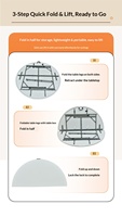 Tables pliantes en plastique HDPE rondes, ovales et rectangulaires blanches pour banquets et fêtes, utilisation extérieure personnalisée pour 6 à 8 personnes