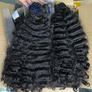 Extensions de cheveux humains en vrac, bruts, bouclés et ondulés, non-Remy, à <span class=keywords><strong>double</strong></span> trame, fabriquées à la machine, origine Cambodge - Product Image 2