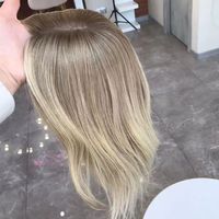 Peluca rubia ceniza balayage con ondas corporales, peluca sin pegamento ultra realista con nudos individuales, peluca de cabello humano para cubrir la pérdida de cabello en mujeres