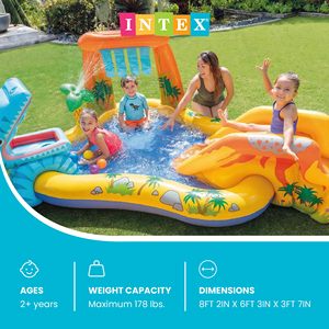 <b>Dinosaur</b> <b>Play</b> Center Water Slide Pool Water Sprayer Waterfall Kids Outdoor Backyard Water Park <b>Set</b> - Product Image 2