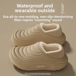 Pantofole Invernali Impermeabili in EVA per <span class=keywords><strong>Donna</strong></span>, Nuovo Arrivo, Suola Spessa, Foderate in Pile, <span class=keywords><strong>Antiscivolo</strong></span>, per Esterni, con Suola Morbida, anche per Uomo - Product Image 4