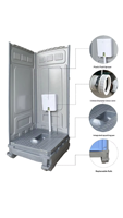 Toilettes portables à décharge directe à installation rapide en PEHD, écologiques, pour secours d'urgence et camps de réfugiés
