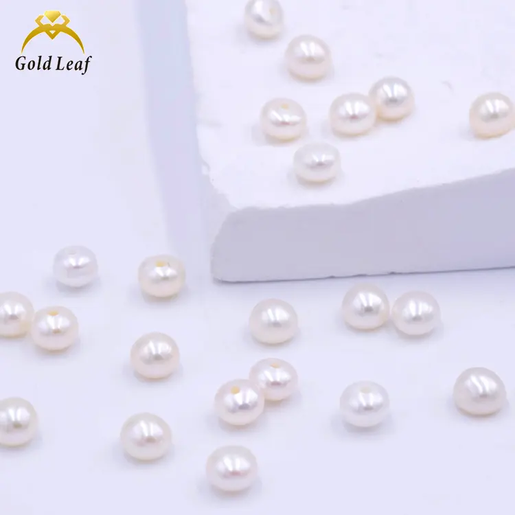 Pabrik Goldleaf grosir kualitas baik mutiara alami air tawar-perhiasan mutiara Fashion, 2.5 mm-16 mm mutiara longgar bulat putih