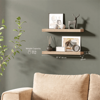 Étagères murales flottantes multifonctionnelles à double niveau en bois naturel moderne pour salle de bain et salon, écologiques