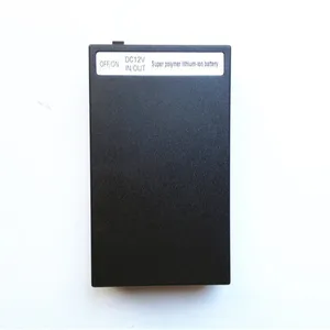 Black case rechargeable 12V 9800mAh Li-ion polymer battery with on off switch for CCTV Camera LED Strips