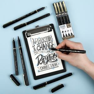 Gxin G-625-4 personalizzato Logo calligrafia marcatore all'ingrosso di punta diverse dimensioni fadeproof calligrafia penna set per lettering e disegno - Product Image 6