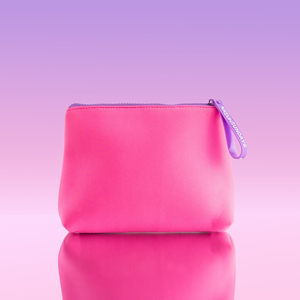 Pochette à monnaie portable avec logo personnalisé, mignonne, rose, mini sac cosmétique en néoprène - Product Image 2