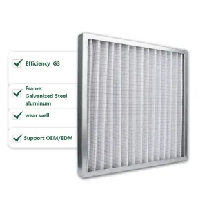 Various specifications good price pleated synthetic fiber industrial panel air filter G3 pleat air filter