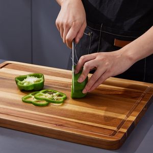Planche à découper de restaurant en bois massif de bouleau avec rainure de jus Design européen moderne - Product Image 3