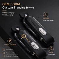 Clé USB 2.0 en cuir personnalisée 8 Go-64 Go, cadeau d'entreprise avec impression de logo, nouvelle garantie de 3 ans, vente en gros