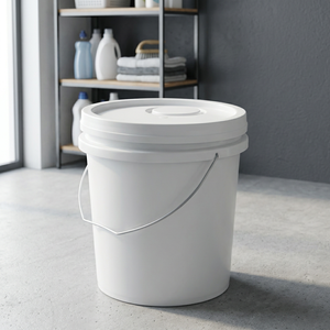 10 KG Round Food Grade Airtight Eco-Friendly Plastic Container with Lid White - Product Image 3