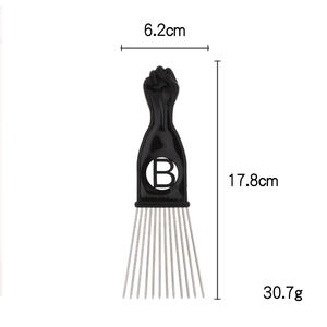 Peigne à cheveux antistatique en plastique avec logo personnalisé Peigne de barbier noir de haute qualité Peigne à cheveux <span class=keywords><strong>afro</strong></span> à dents larges - Product Image 6