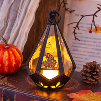 Nicro Nouvelles Lanternes Créatives Citrouille Sorcière Portables en Plastique, Ornements de Table, Cadeaux, Veilleuses Suspendues, Décorations d'Halloween
