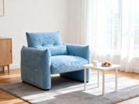 Sofá Cama Plegable Modular Minimalista con Estructura de Madera y Tapicería de Tela, de un Solo Asiento, Diseño Compacto para Sala de Estar o Dormitorio, Doble