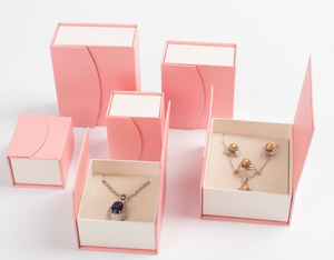 Custom Logo Printed Gift Bracelet Necklace Jewel <strong>Packaging</strong> <strong>Book</strong> Style Jewelry <strong>Set</strong> Boxes pink Flip Top Magnetic Jewelry - Product Image 2