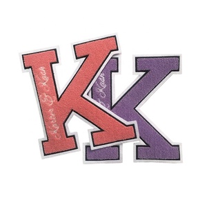 Patchs lettres personnalisés en chenille avec fond en feutre double, broderie thermocollante, applique pour sweat à capuche - Product Image 4