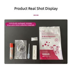USMILEPET Kit de <span class=keywords><strong>test</strong></span> sanguin de grossesse bovine précoce de haute précision Kit de <span class=keywords><strong>test</strong></span> de vitesse de détection rapide pour bandelettes de <span class=keywords><strong>test</strong></span> de vache - Product Image 5