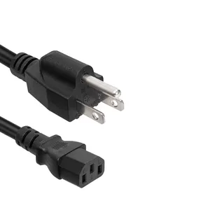 10A 250V 3 Pin Japan USA Plug Power Cable IEC C13 US Japan Extension AC Power Cord for Hair Dryer/Computer/Laptop