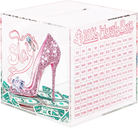 Tirelire personnalisée en acrylique transparent 10K pour adultes, défi d'épargne Smash Box, coffre-fort à monnaie à ouverture par bris, boîte de collection de pièces de monnaie