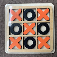 En bois classique Tic Tac Toe jeu de société enfants Noughts et croix jeu d'éducation précoce jouets jeux éducatifs