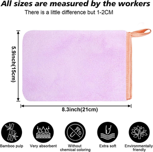 Manoplas de Microfibra para Lavado Corporal, Super Absorbentes y Suaves, <span class=keywords><strong>Manopla</strong></span> Facial, Paño de Baño y Spa, Reutilizable, Desmaquillante - Product Image 6