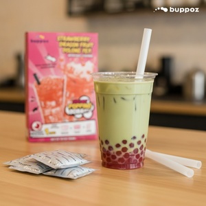 ชุดทำสตรอว์เบอร์รี่ป๊อปปิ้งโบบา 50 กรัม กล่องฮาลาล HACCP สำหรับร้านชานมไข่มุก รับผลิตแบบ OEM - Product Image 5