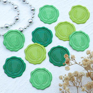 Sceau de <span class=keywords><strong>cire</strong></span> acrylique pour invitations de mariage, autocollant de scellage, étiquette auto-adhésive, <span class=keywords><strong>en</strong></span> <span class=keywords><strong>feuille</strong></span> de saule, sceaux botanique - Product Image 2