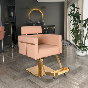 Sedia da barbiere di alta qualità con poggiapiedi per parrucchieri uso all'ingrosso materiale metallico - Product Image 1