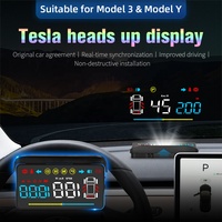 WIIYII T4 Windschutzscheiben-HUD mit Breitbild-LED und Autoalarm für Tesla Model 3