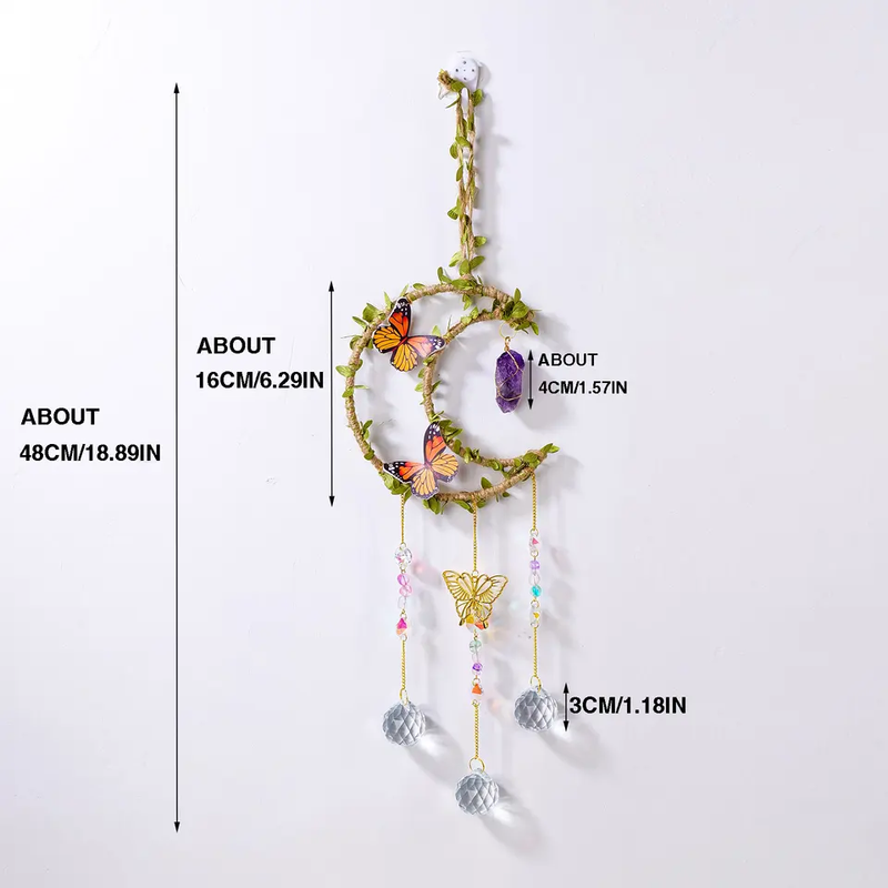 Wholesale Natural Crystal Moon Bell Ornament