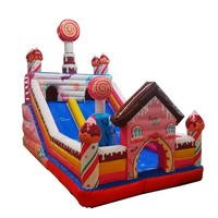 Château gonflable commercial double piste Midnight Combo en PVC avec toboggan et zone de saut, protection UV, imperméable et ignifuge