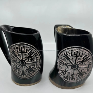 Mug en corne à boire de style animal viking, fait main, écologique, de haute qualité, avec finition polie - Décoration personnalisable pour mariage et vacances - Product Image 6