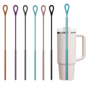 Brosse à pailles en silicone transfrontalière, allongée, avec poignée antidérapante, idéale pour biberons et tubes à essai - Product Image 1