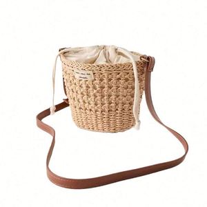 Cute <b>Hand</b> Made Summer Outdoor Dress Hollow Design Lady Girl Shoulder Bag <b>Mini</b> Beach Basket Bag - Product Image 5