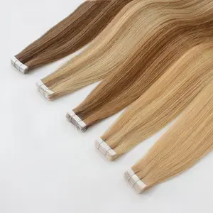 Estensione dei capelli umani nastro 12 "-24" nell'estensione dei capelli nastro sintetico biondo senza grovigli in confezione di estensione dei capelli umani