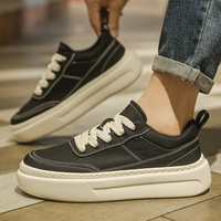 Baskets décontractées pour hommes, antidérapantes, respirantes, avec doublure en coton, style rétro classique, rehaussantes, à lacets, tendance mode