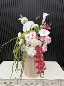 Popolari Decorazioni Floreali <span class=keywords><strong>per</strong></span> Matrimoni di Alta Qualità, Resistenti, Bianche, Rosa, Verdi, in Seta Artificiale, Orchidee e Calla da 60 cm, Stile <span class=keywords><strong>Giardino</strong></span> - Product Image 5
