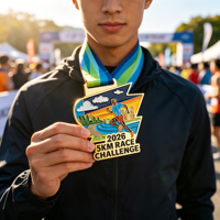 Médaille en alliage de zinc durable avec texte gravé en relief 3D et nom d'événement personnalisé pour la course amusante Infinity Marathon Kids