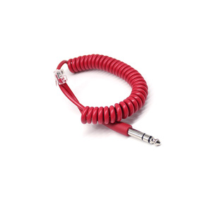 Usine en gros 6.3mm prise stéréo vers <span class=keywords><strong>RJ22</strong></span> câbles de prise fil de combiné en spirale à ressort 4P4C câbles de cordon téléphonique - Product Image 2