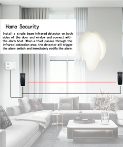 Cảm Biến Tia Laser Kép Hồng Ngoại Ngoài Trời Chống Nước 12V Đến 24V Để Bảo Mật Chu Vi - Product Image 6