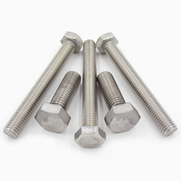 Baut & Sekrup Heksagonal Eksternal M3-M20 Baja Tahan Karat 304 Kelas A2 Set Mur Finishing Poles Putih M6 M8 M10 Batang Sekrup Panjang
